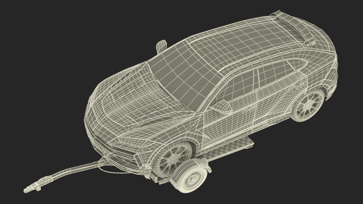 Sport Car on Tow Dolly 3D