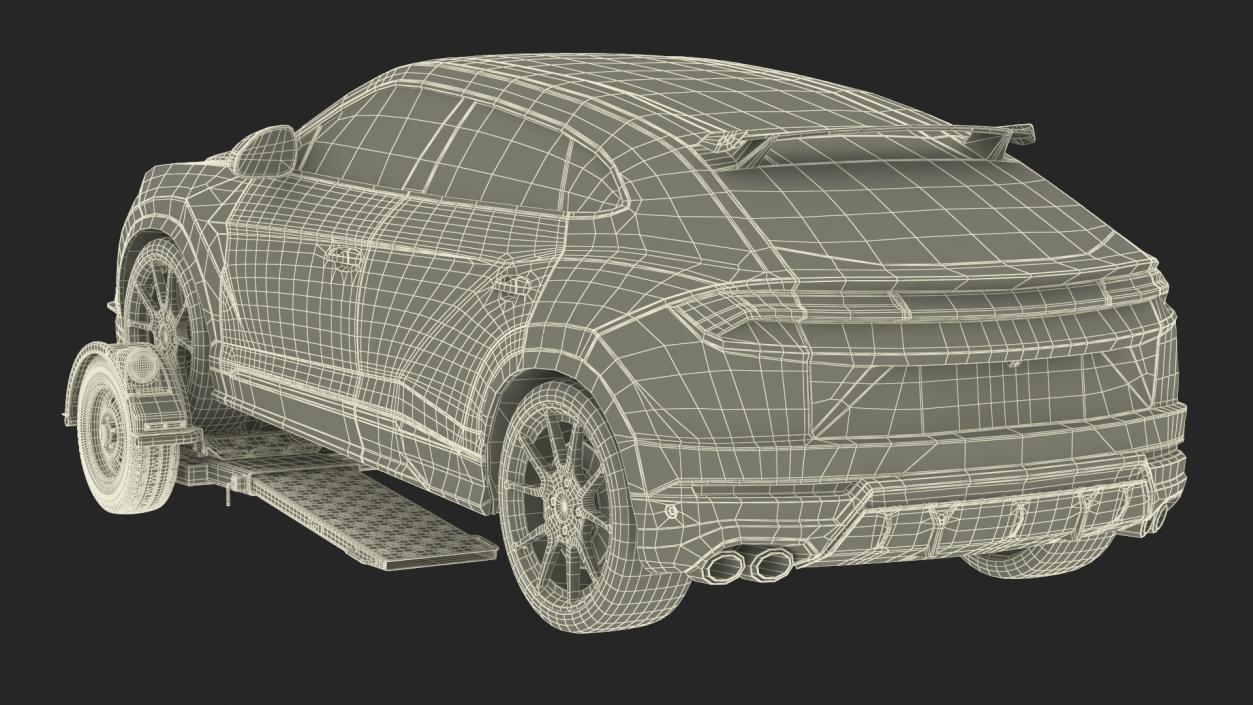 Sport Car on Tow Dolly 3D