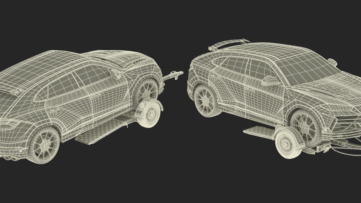 Sport Car on Tow Dolly 3D