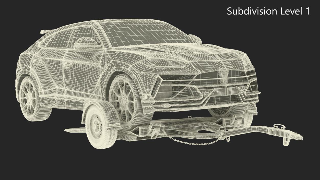 Sport Car on Tow Dolly 3D