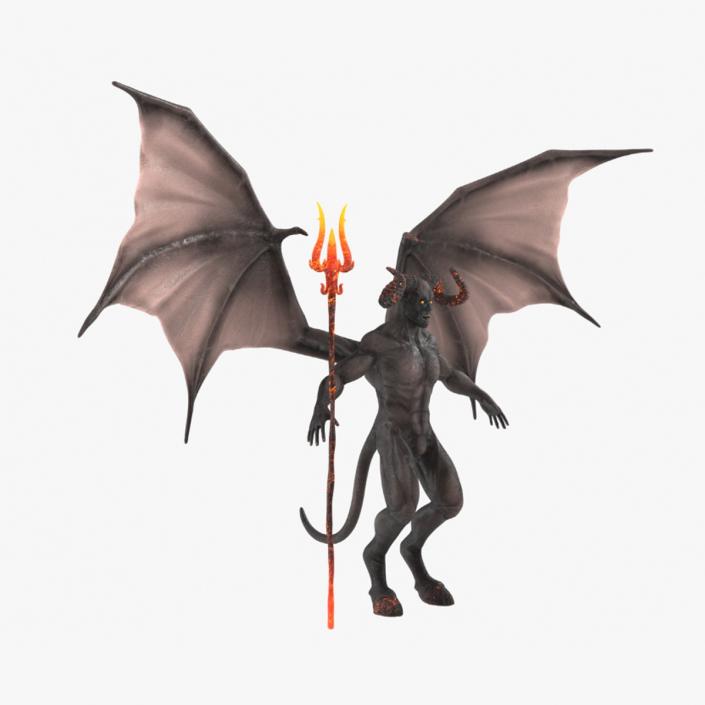 Devil Character with Trident Rigged for Modo 3D model