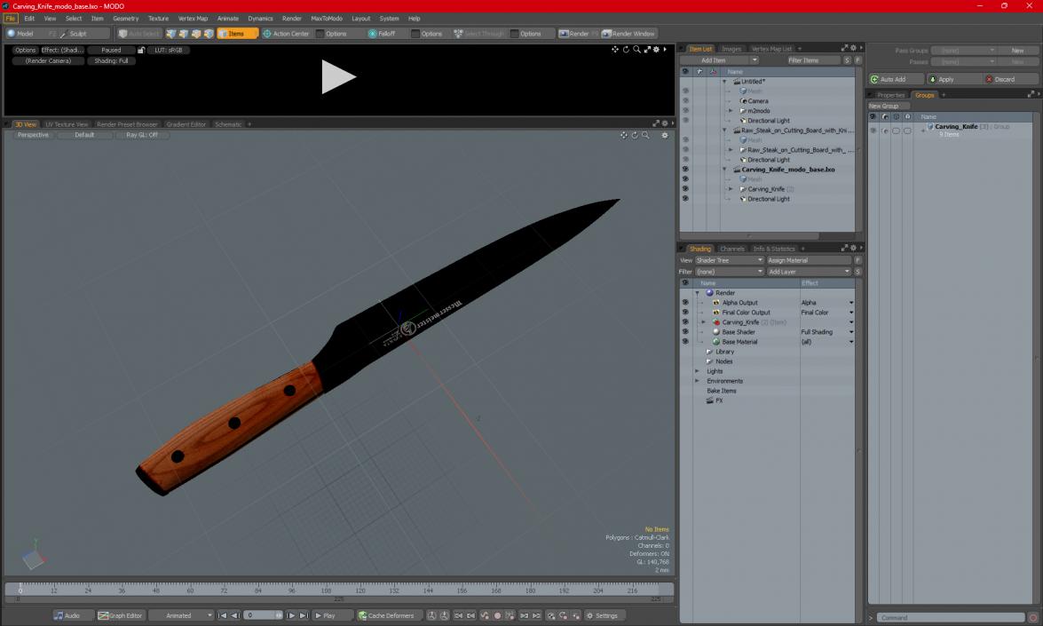 3D Carving Knife model