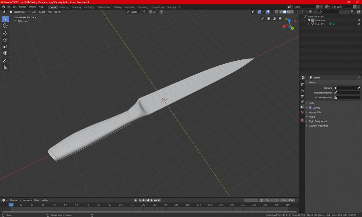 3D Carving Knife model