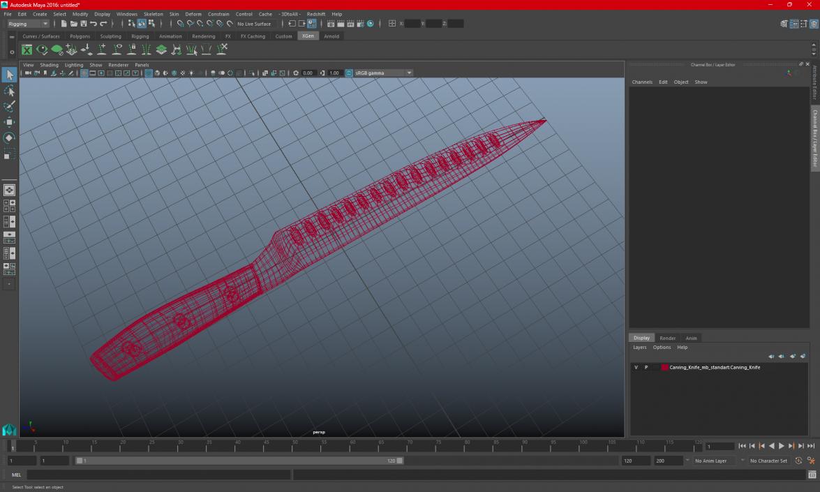 3D Carving Knife model