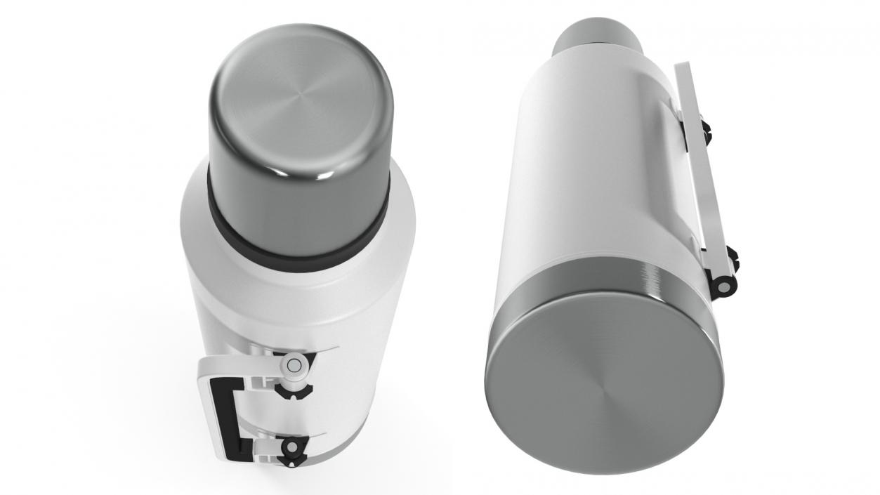 Stainless Steel Thermos with Folded Handle 3D