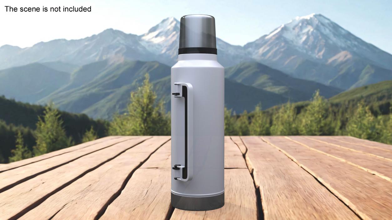 Stainless Steel Thermos with Folded Handle 3D