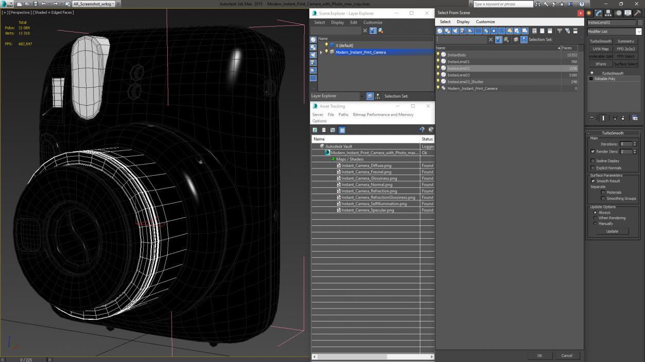 Modern Instant Print Camera 3D