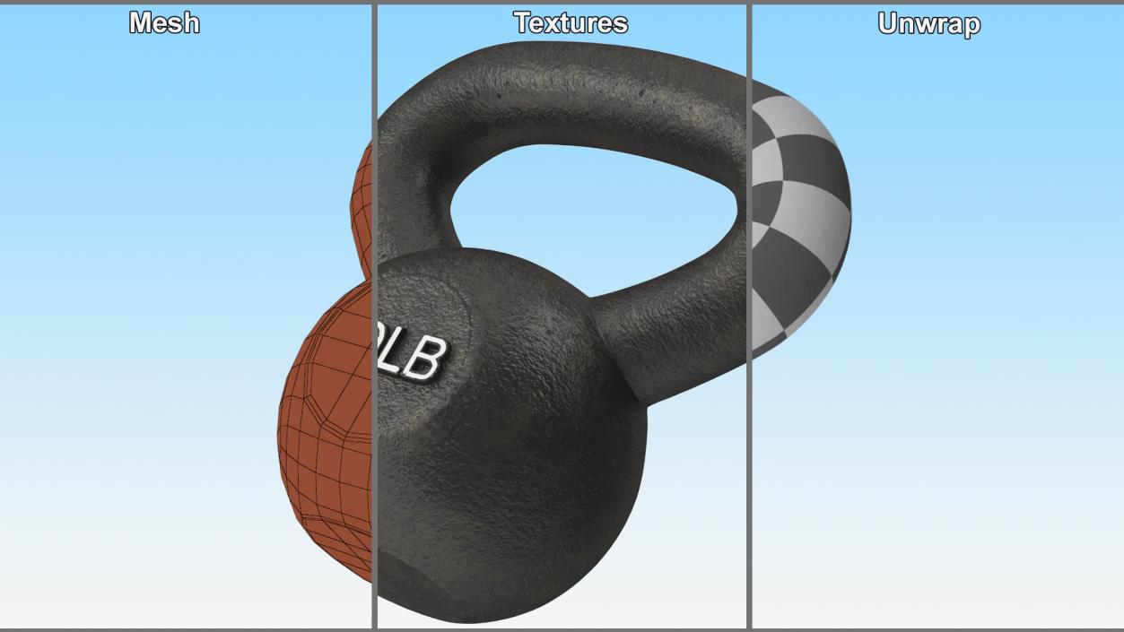 Iron Competition Kettlebell Weight 50lb(1) 3D