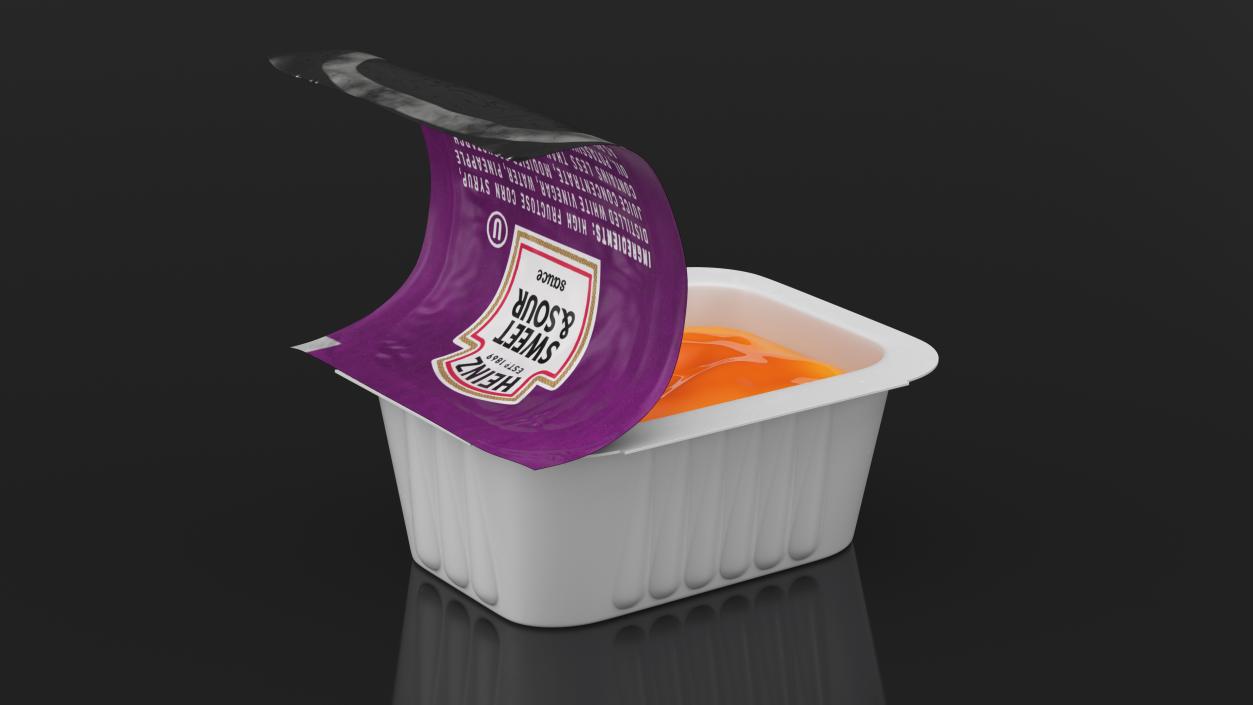 3D Sweet and Sour Sauce Serve Pot Heinz Opened model