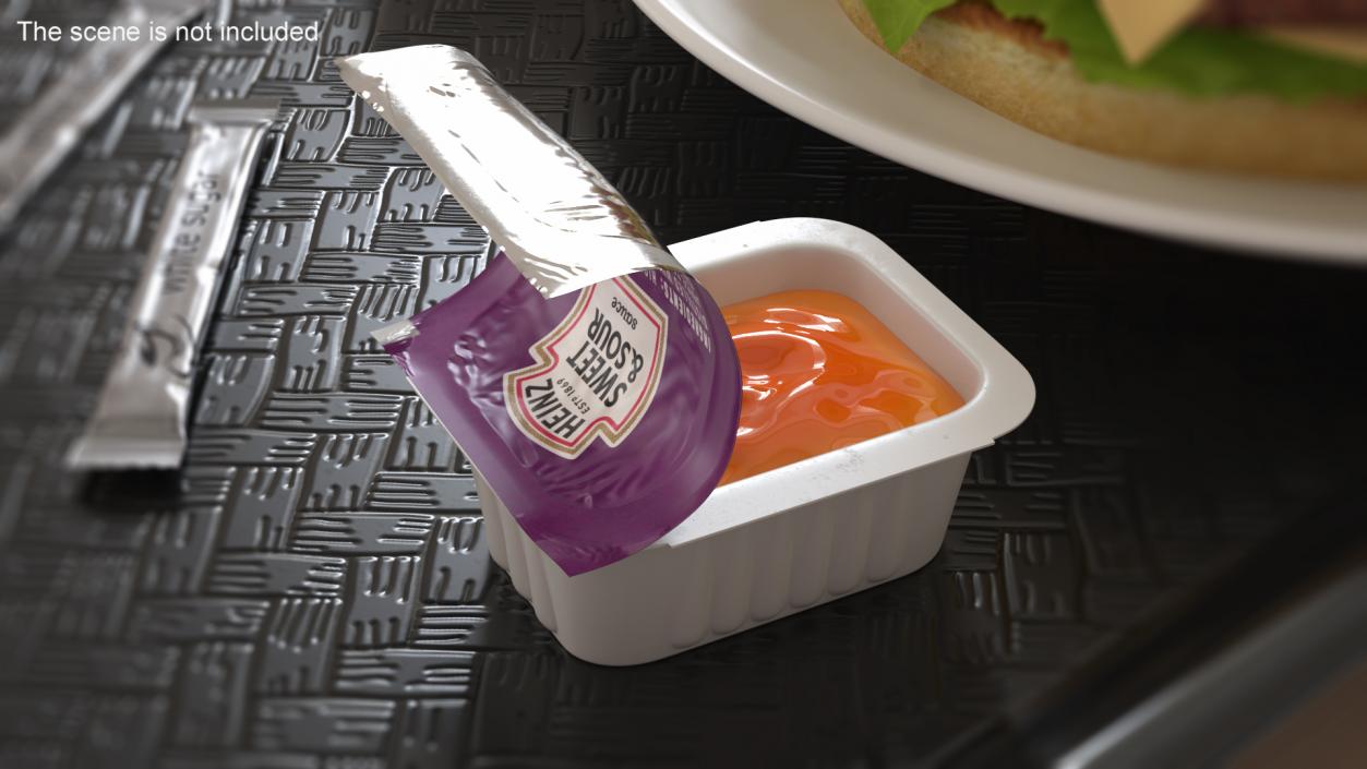 3D Sweet and Sour Sauce Serve Pot Heinz Opened model