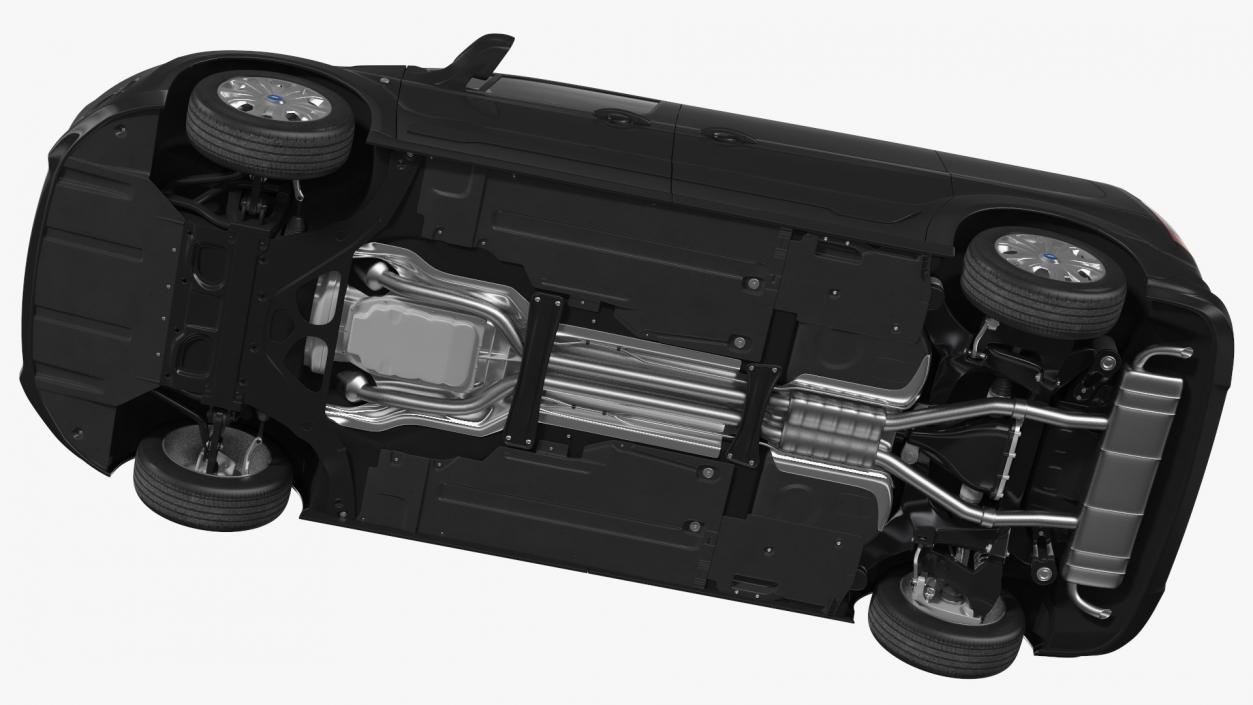 Ford Transit Connect Tailgate Black Rigged 3D