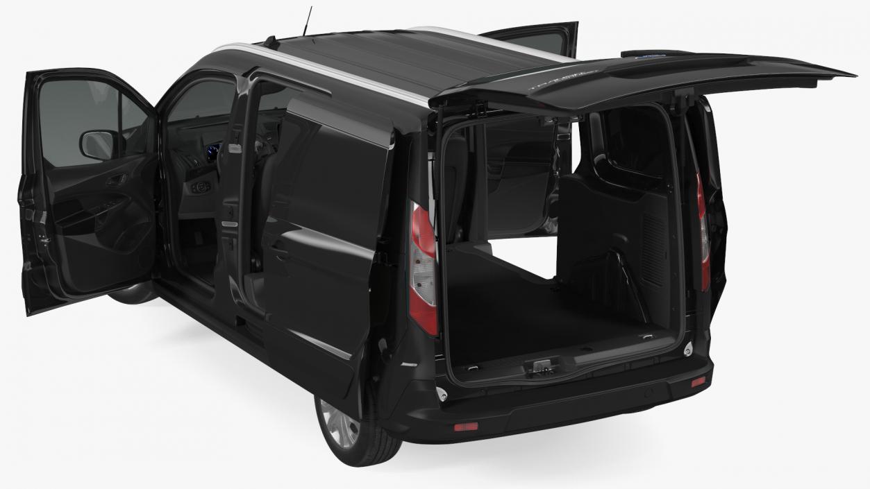 Ford Transit Connect Tailgate Black Rigged 3D