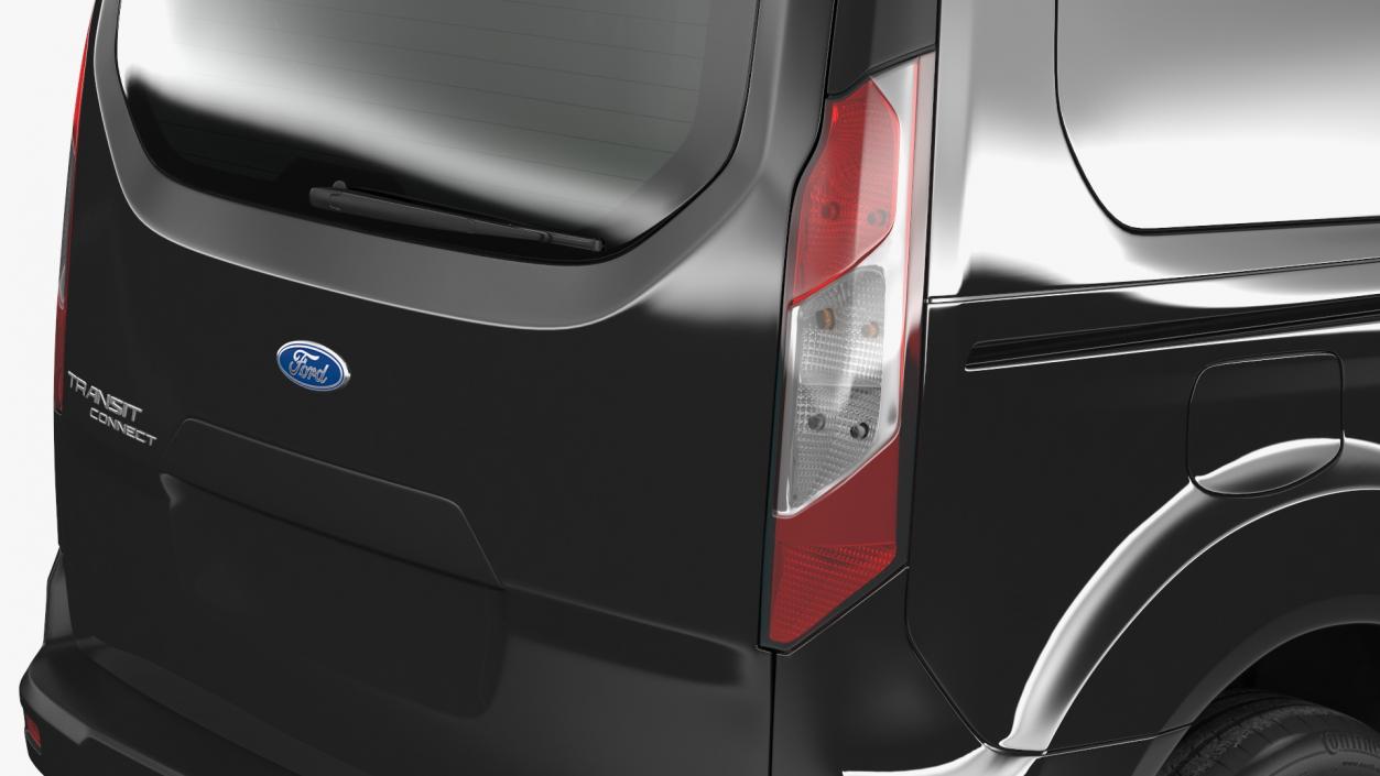 Ford Transit Connect Tailgate Black Rigged 3D