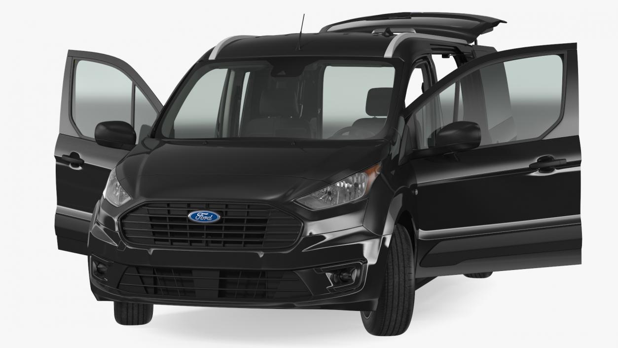 Ford Transit Connect Tailgate Black Rigged 3D