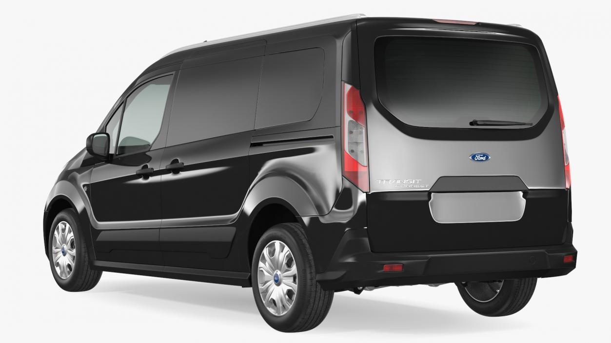 Ford Transit Connect Tailgate Black Rigged 3D