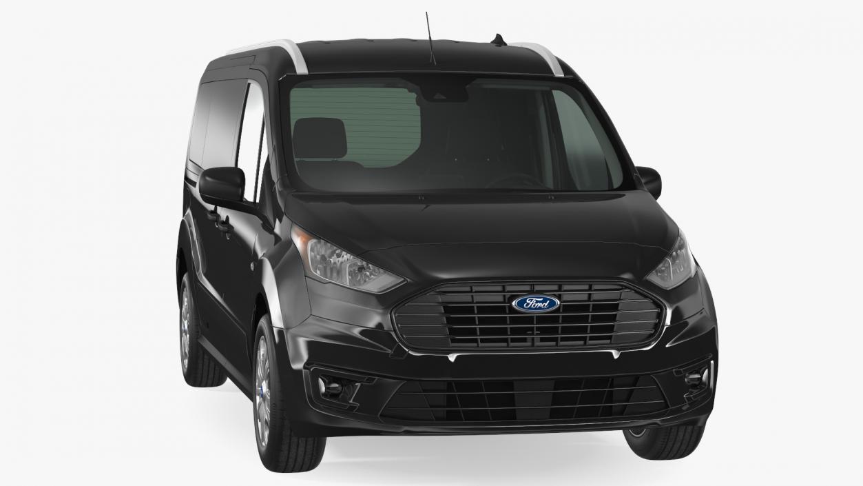 Ford Transit Connect Tailgate Black Rigged 3D