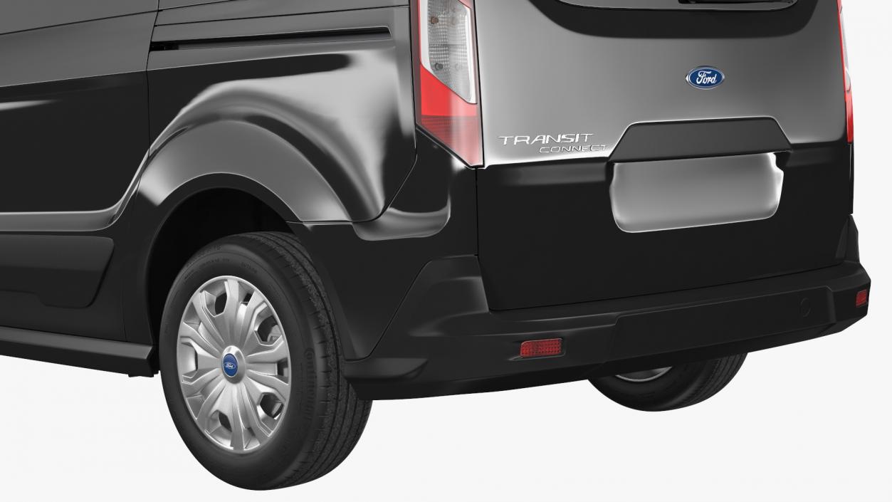 Ford Transit Connect Tailgate Black Rigged 3D