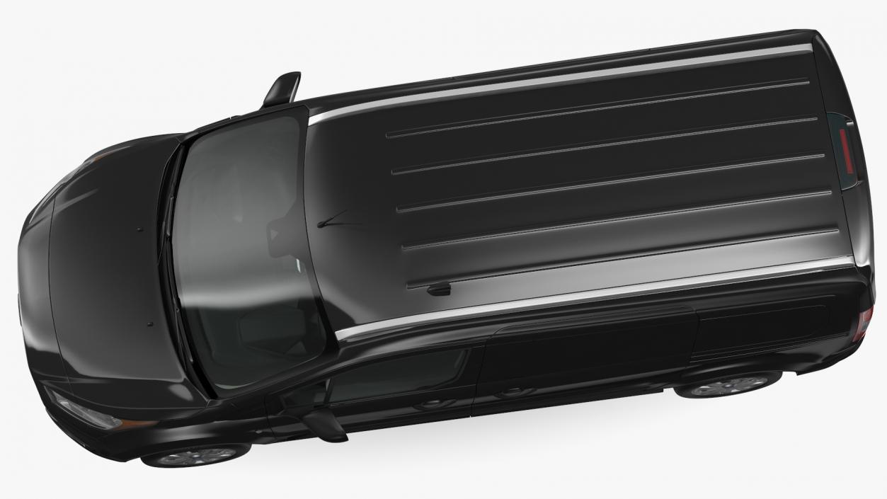 Ford Transit Connect Tailgate Black Rigged 3D