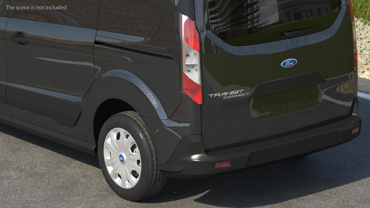 Ford Transit Connect Tailgate Black Rigged 3D