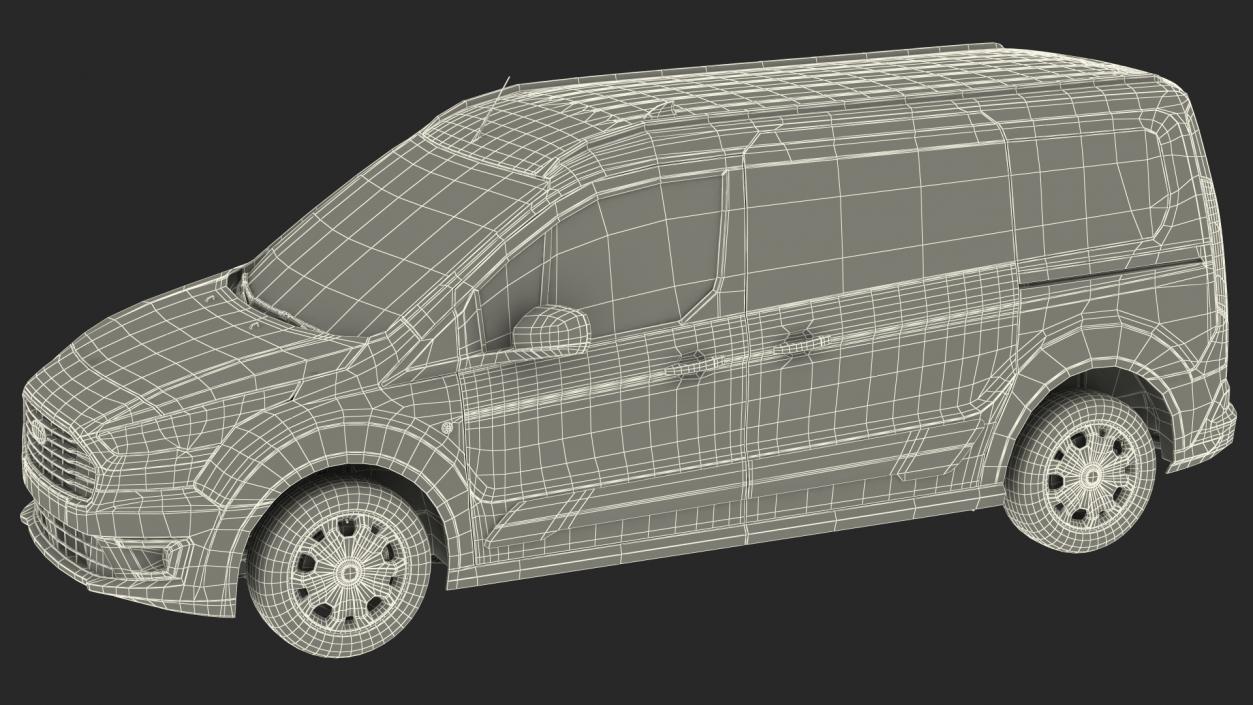 Ford Transit Connect Tailgate Black Rigged 3D