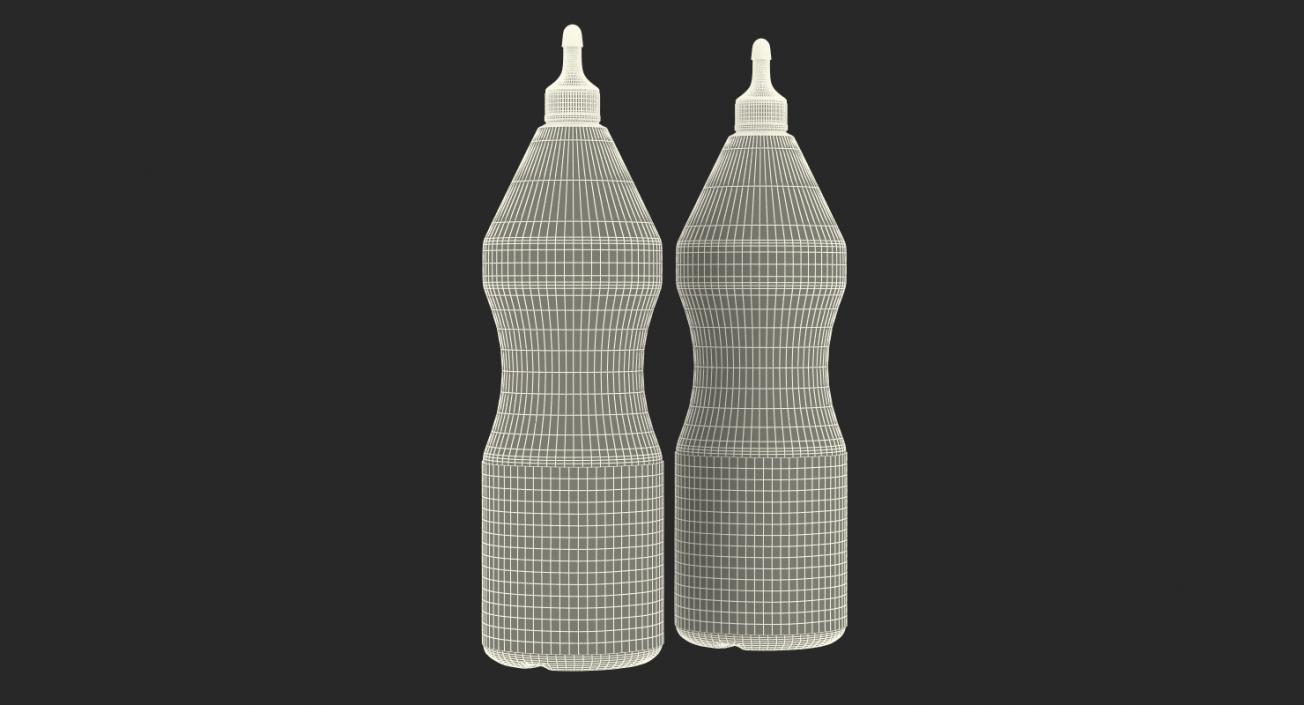 3D model Ketchup and Mustard Plastic Bottles