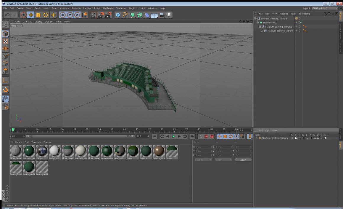 3D Stadium Seating Tribune model