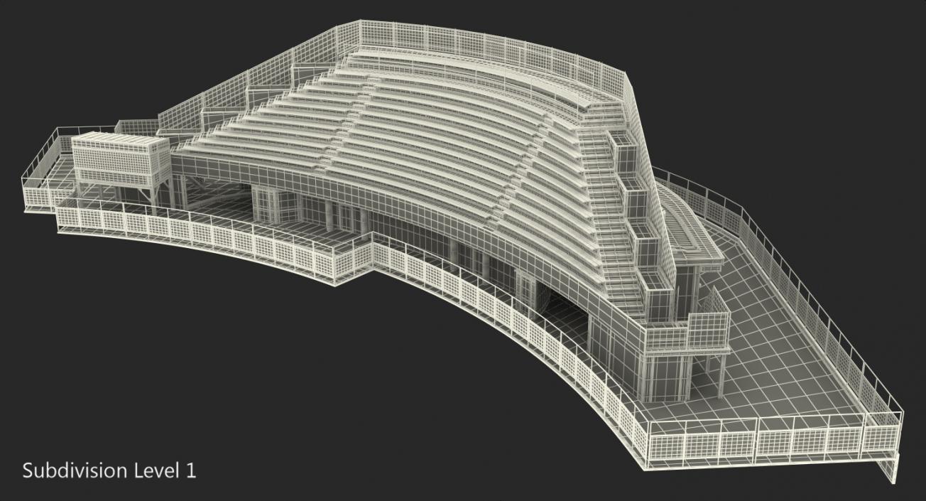 3D Stadium Seating Tribune model