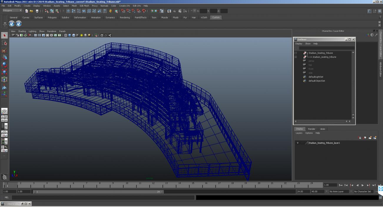 3D Stadium Seating Tribune model