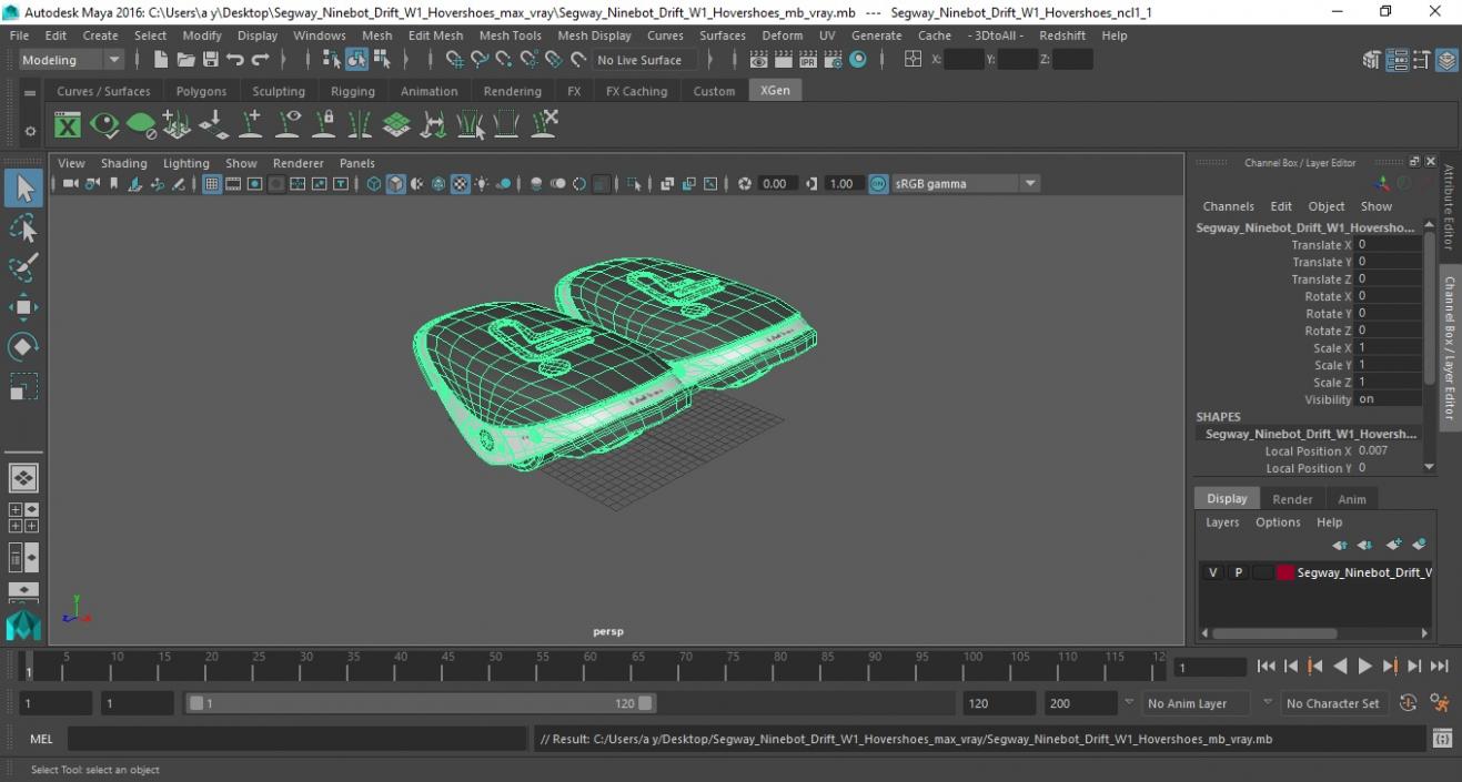 Segway Ninebot Drift W1 Hovershoes 3D model