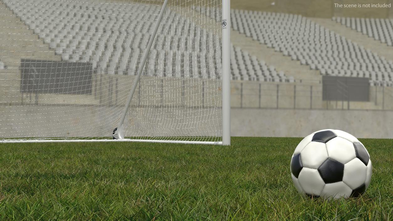 3D Animated Soccer Ball Hits the Goal Net model