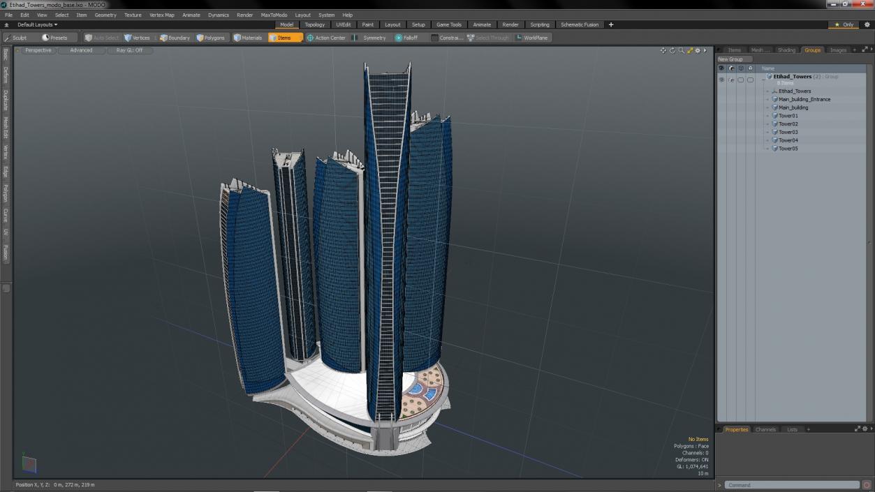 3D Etihad Towers model