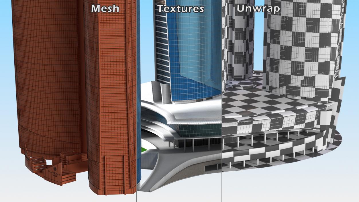 3D Etihad Towers model