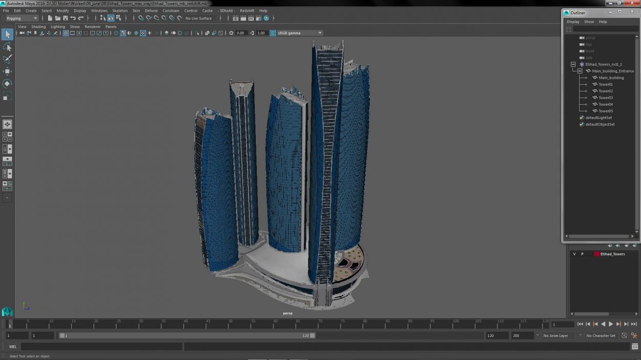 3D Etihad Towers model