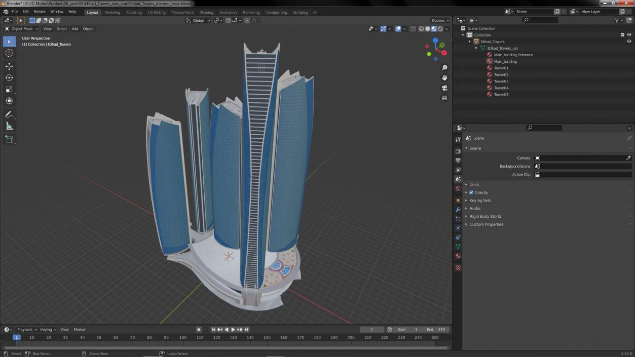 3D Etihad Towers model