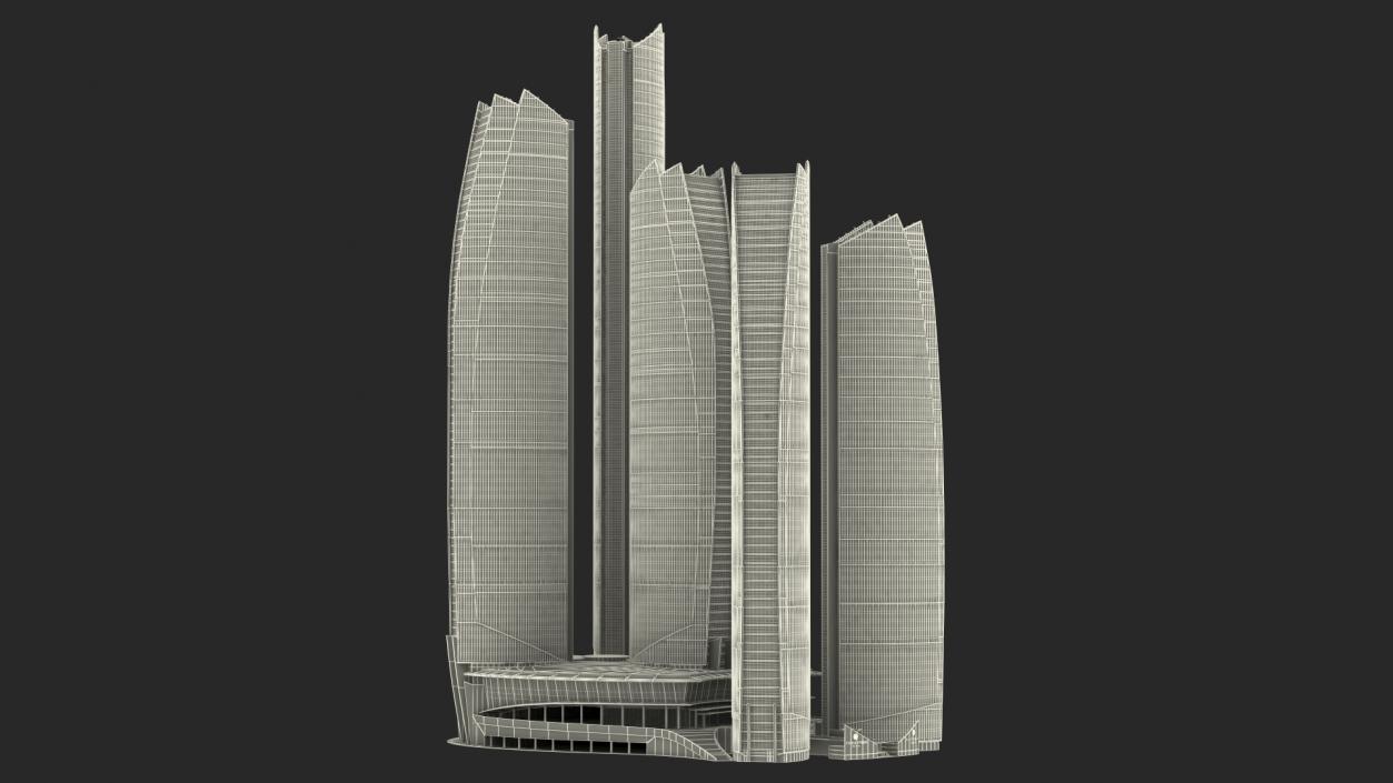 3D Etihad Towers model