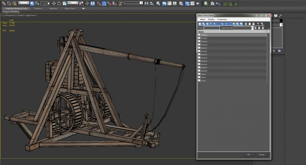 3D Medieval Trebuchet model