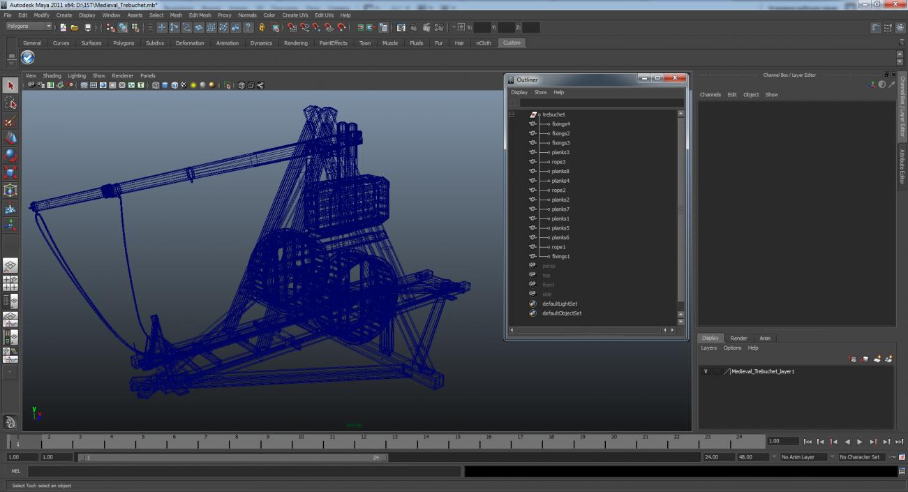 3D Medieval Trebuchet model