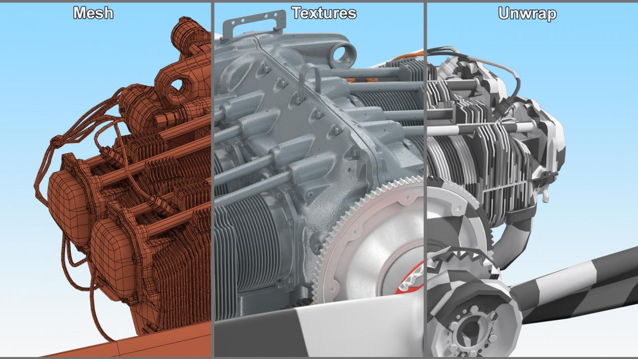 3D Piston Aero Engine model