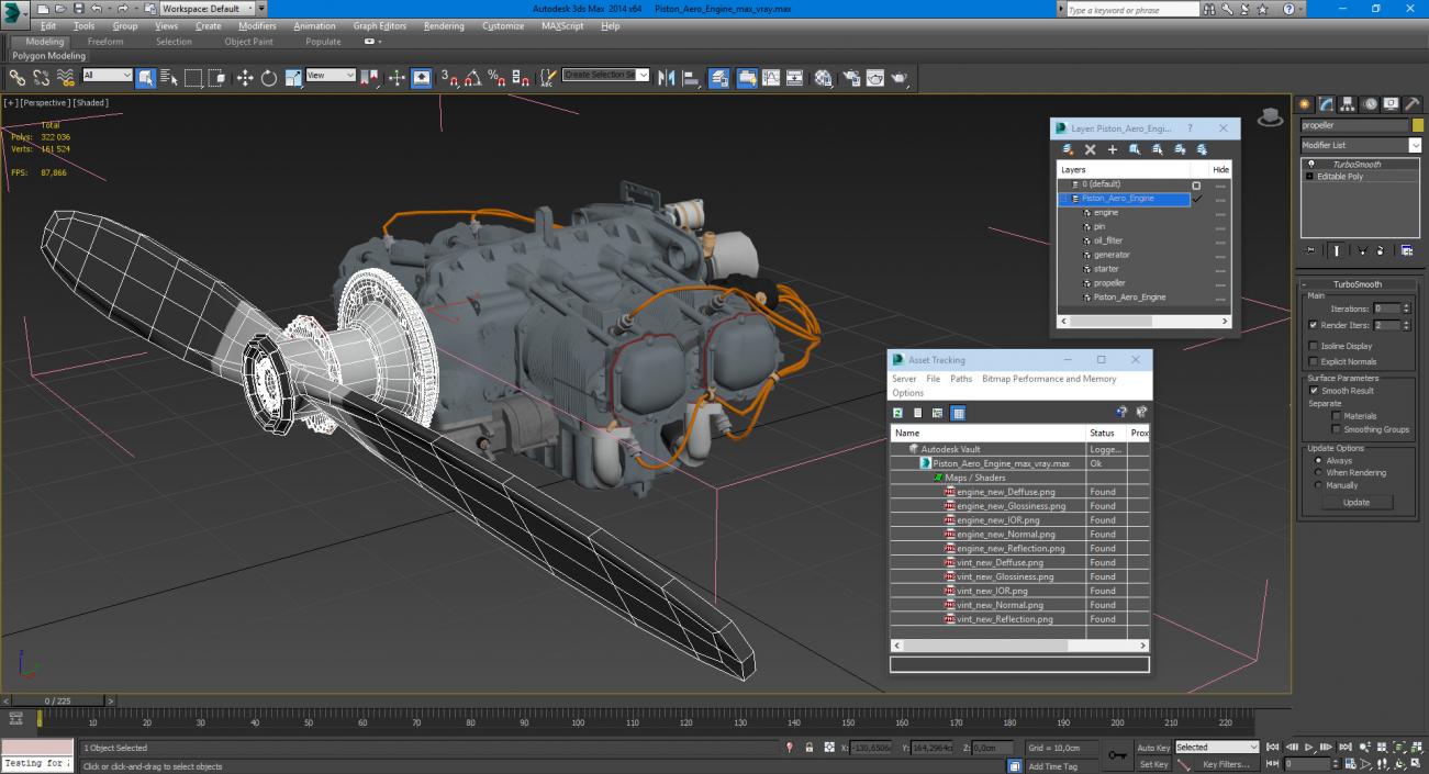 3D Piston Aero Engine model