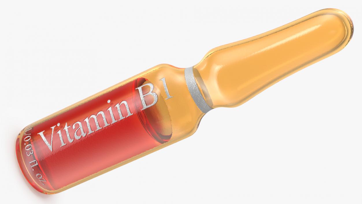 Thiamine B1 Injection 1ml Amber Ampoule 3D model