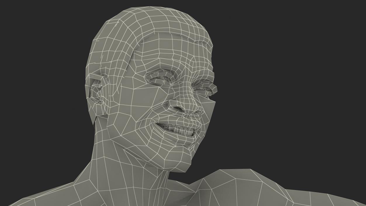 3D African American Man Sitting Pose model