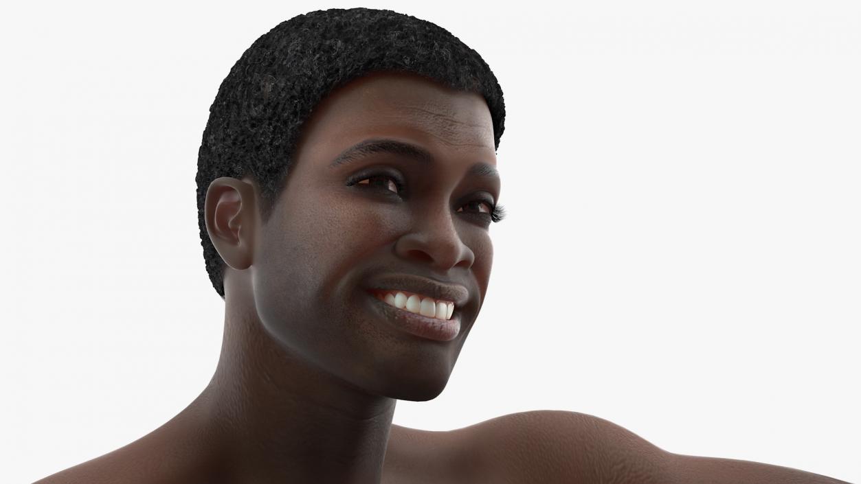 3D African American Man Sitting Pose model