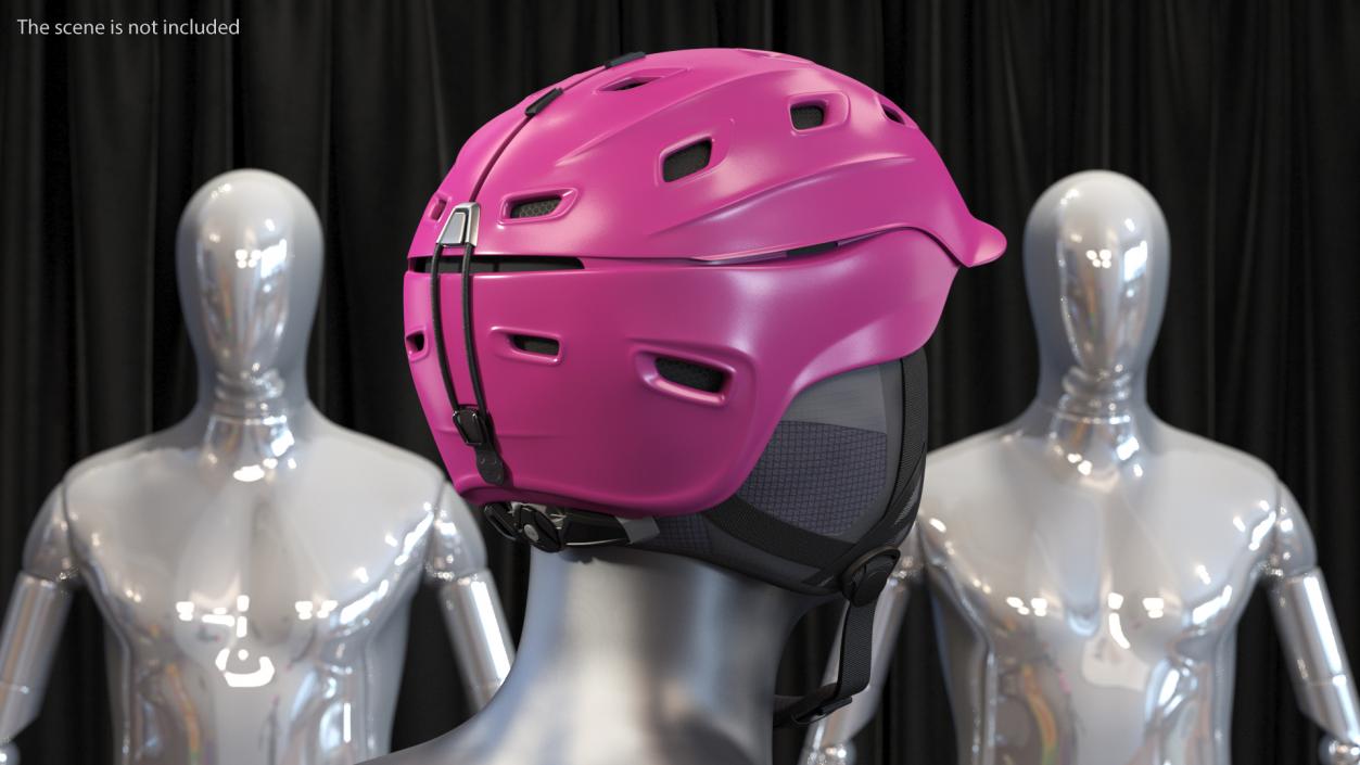 Womens Snow Helmet Red 3D