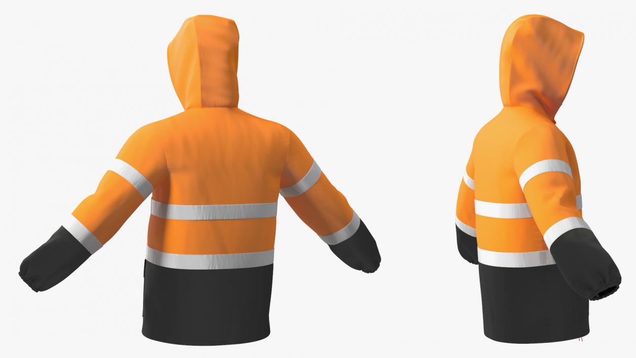 High Visibility Rain Jacket 3D