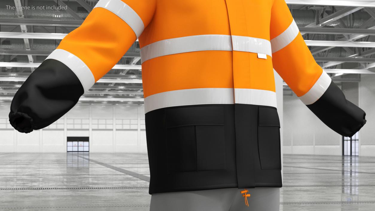 High Visibility Rain Jacket 3D