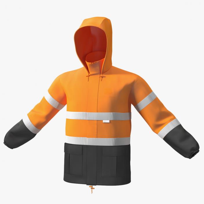 High Visibility Rain Jacket 3D