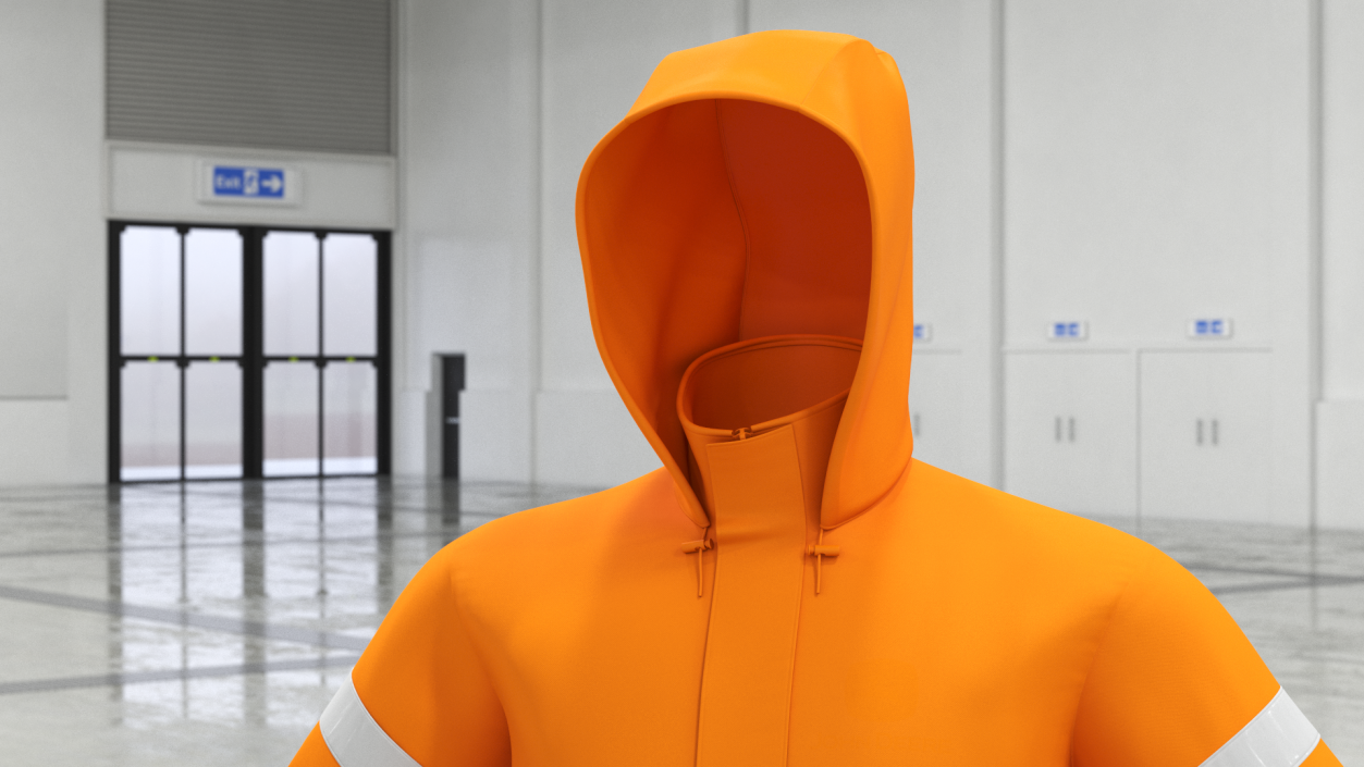 High Visibility Rain Jacket 3D