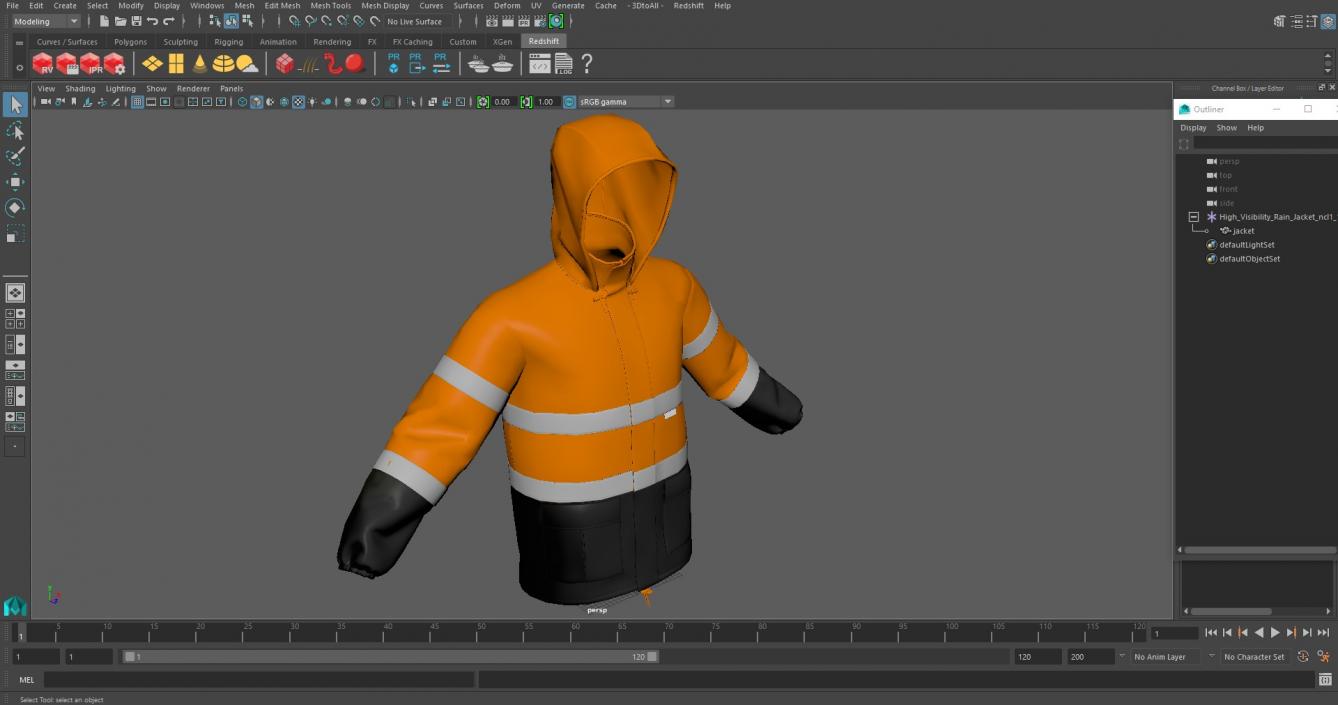 High Visibility Rain Jacket 3D