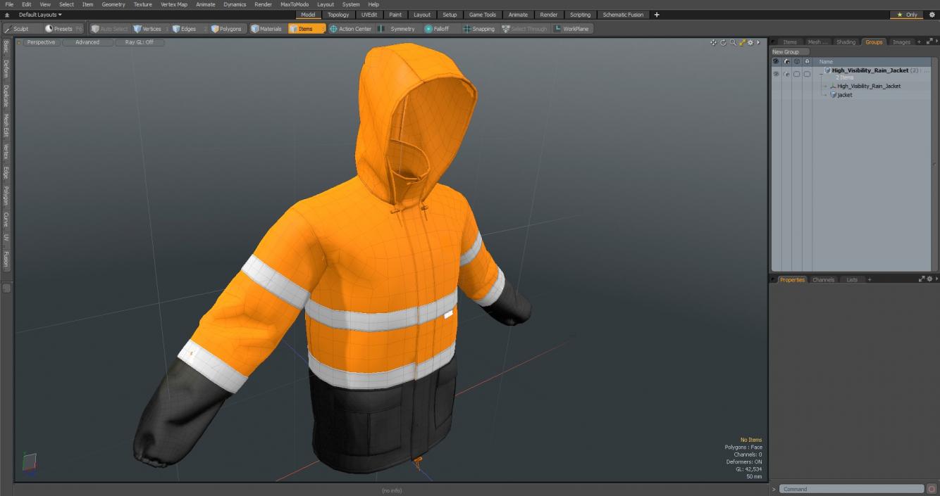 High Visibility Rain Jacket 3D