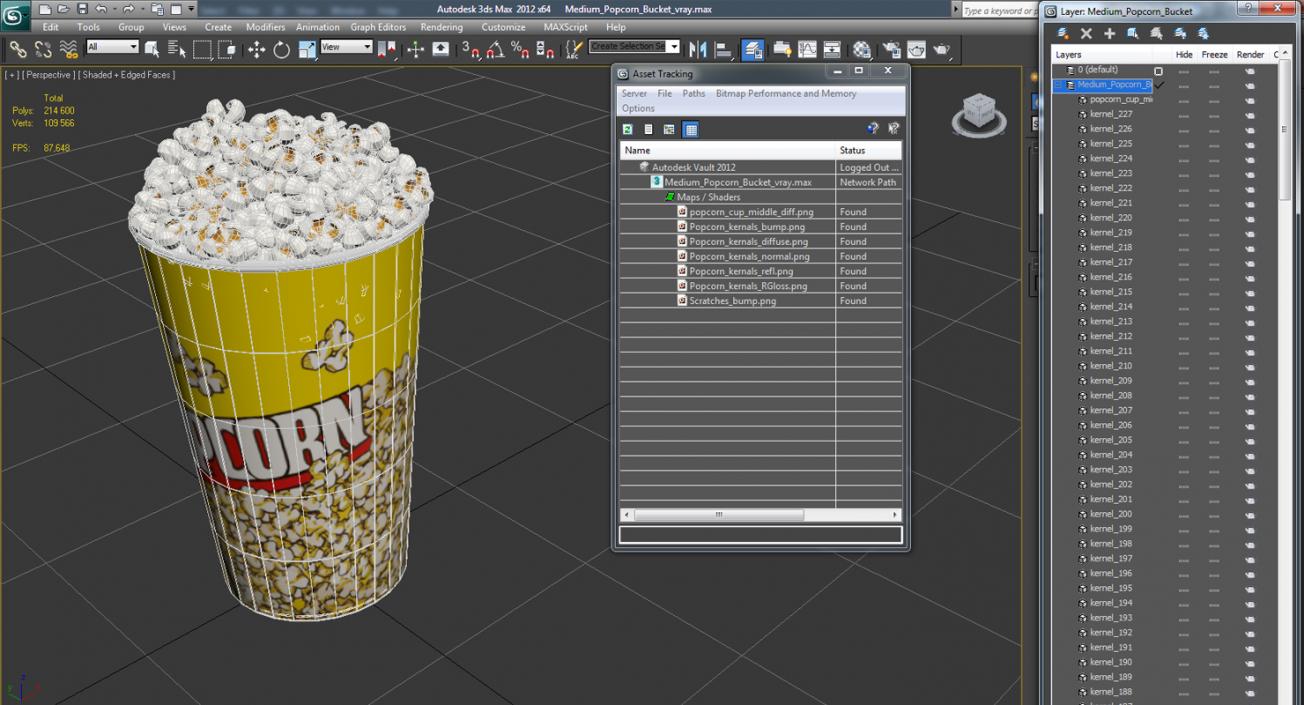 3D Medium Popcorn Bucket